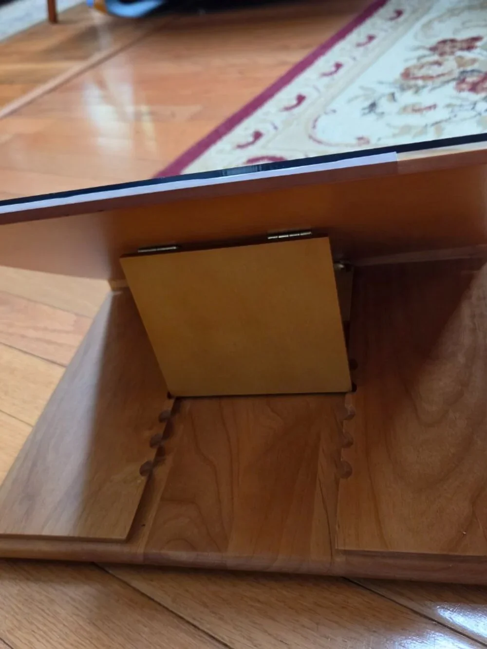wooden cookbook stand with adjustable slant and an acrylic glass viewing shield